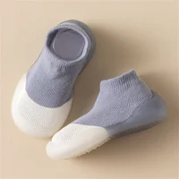Yibubu Baby Toddler First Walker Infant Boys Girls Kids Rubber Soft Sole Floor Barefoot Casual Shoes Knit Booties Anti-Slip 5