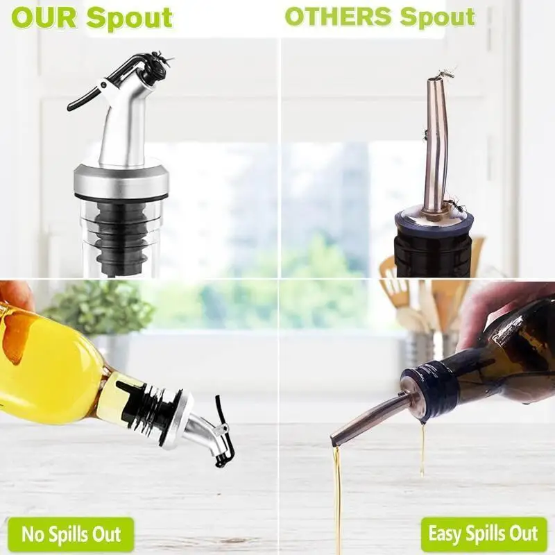 Transparent Glass Olive Oil Bottle Leakproof Kitchen Seasoning Soy Vinegar Square Glass Bottle Kitchen Supplies New Dropshipping 5