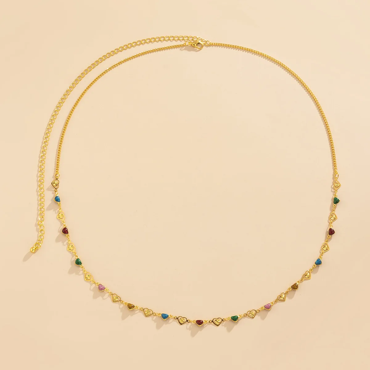 Sweet Cool Geometric Star Metal Waist Decoration Simple Body Charm Love Chain Sexy Waist Belly Chain  For women