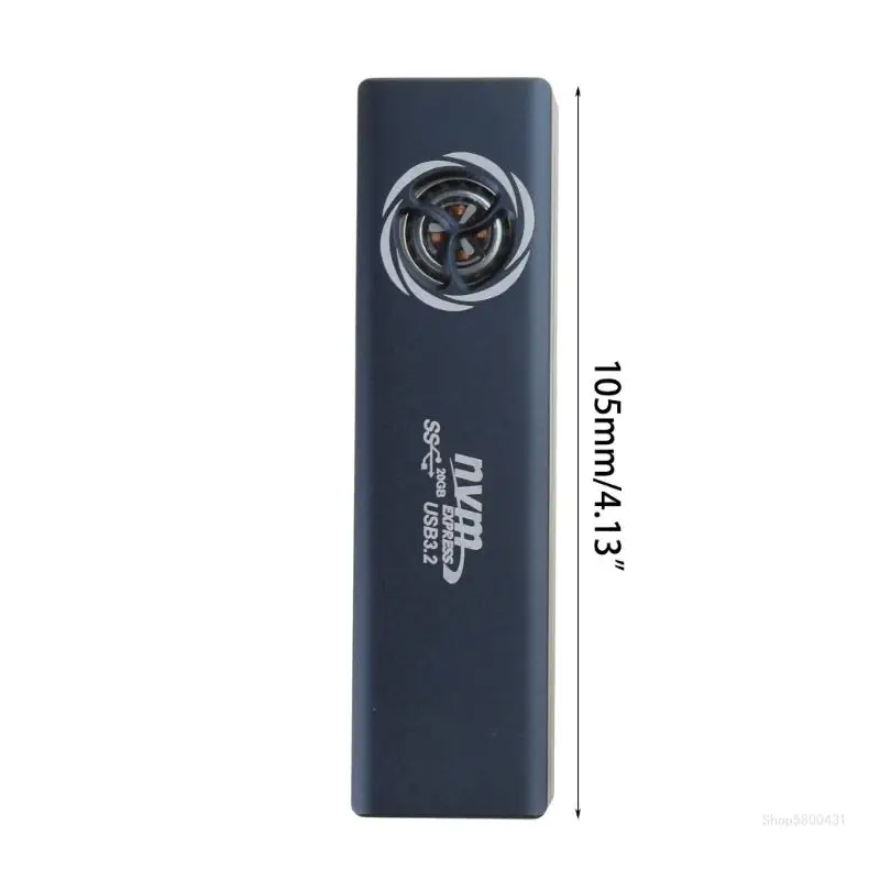 M.2 NVME 지원 20GB USB3.2 Gen2X2 고속 하드 디스크 케이스 인클로저 노트북 하드 드라이브용 RGB 냉각 팬 내장