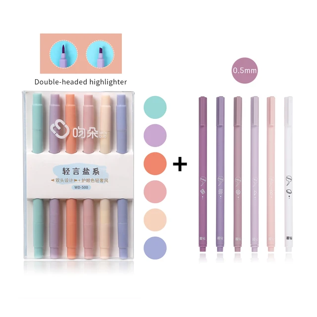 JIANWU 6pcs/set Creative cute morandi Simple small fresh gel pen kawaii Quick drying Cap neutral pen journal supplies Stationery gel pen mark pen I