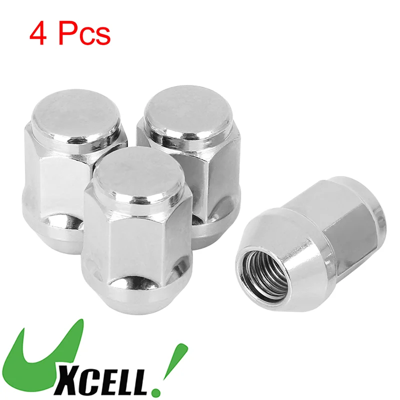 Wheel Nut Caps 4 Pcs M12x1.5 35mm Chrome Bulge Acorn Hex Steel For Car