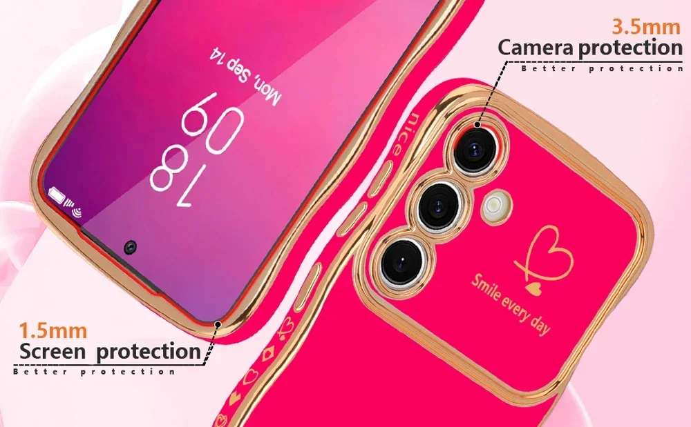 Wave Heart Shape Soft Phone Case - Stylish Protective Cover