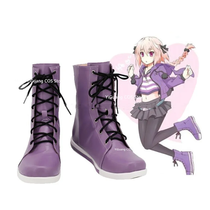 

Fate Stay Night Astolfo Cosplay Boots Adult Women Girls Purple Shoes Halloween Carnival Shoes Custom Made