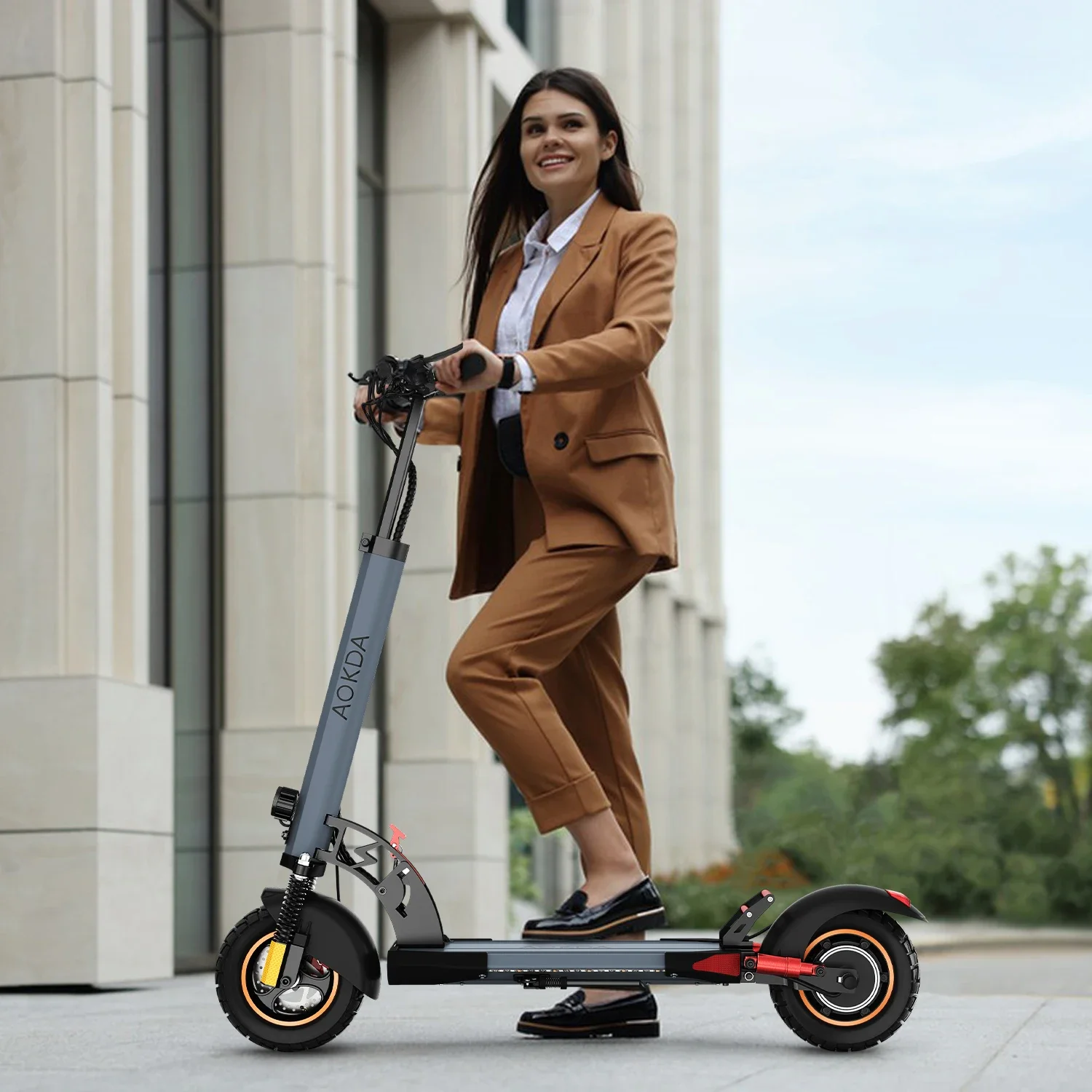 AOKDA A1 City Commuting 10 Inch Tires 800w Motor 48v 12.5ah Battery Foldable Electric Scooter 45km/h Max Speed