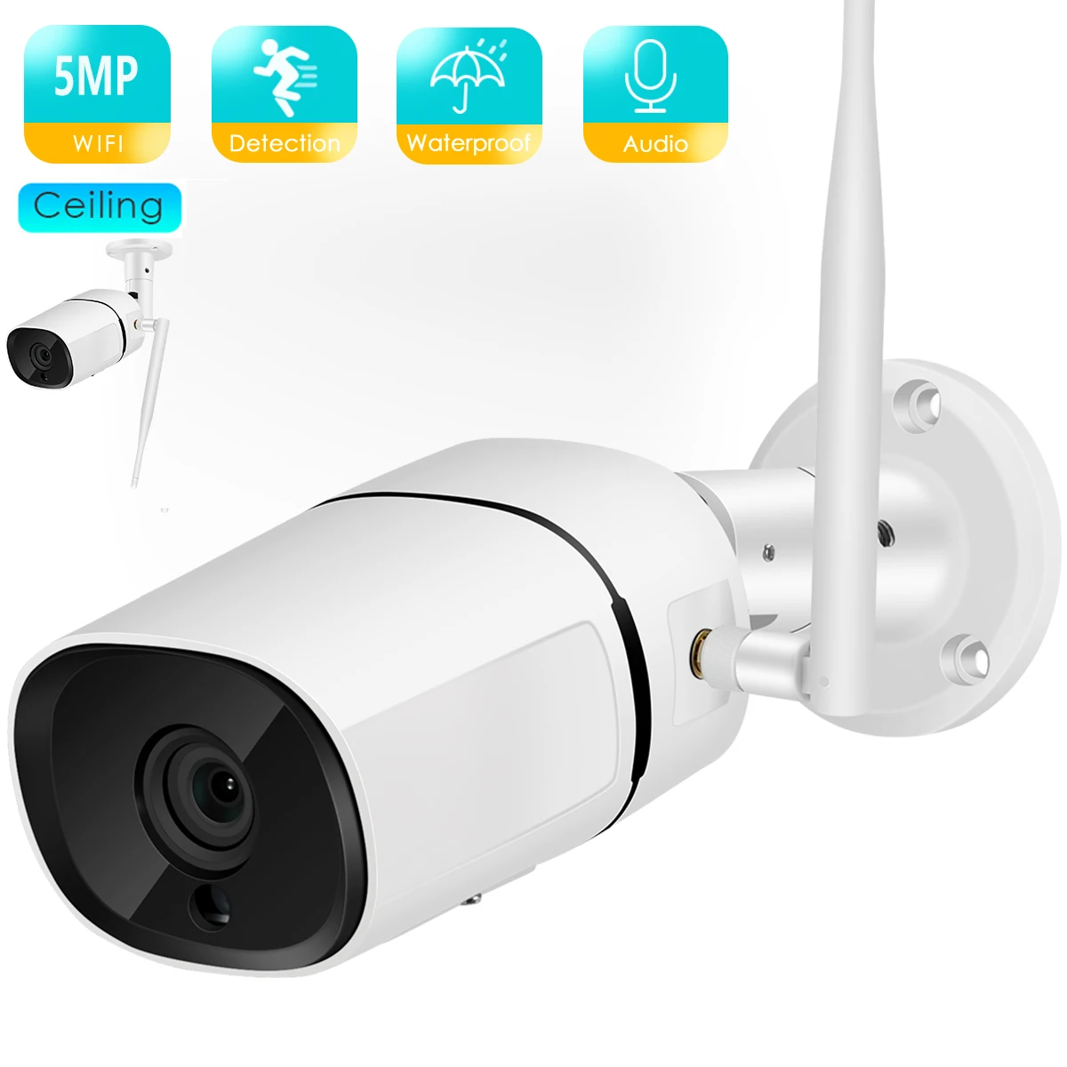 

BESDER 5MP Wifi Camera IP Outdoor Ai Human Detect Audio 4MP 1080P HD IP Camera Color Infrared Night Vision Security CCTV Camera