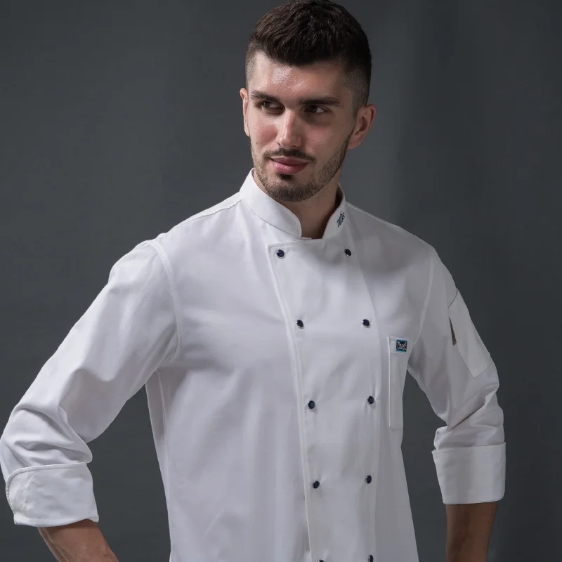Chef Uniform Unisex Chef Coat Jacket Restaurant Cook Work Clothes Long Sleeve Coat