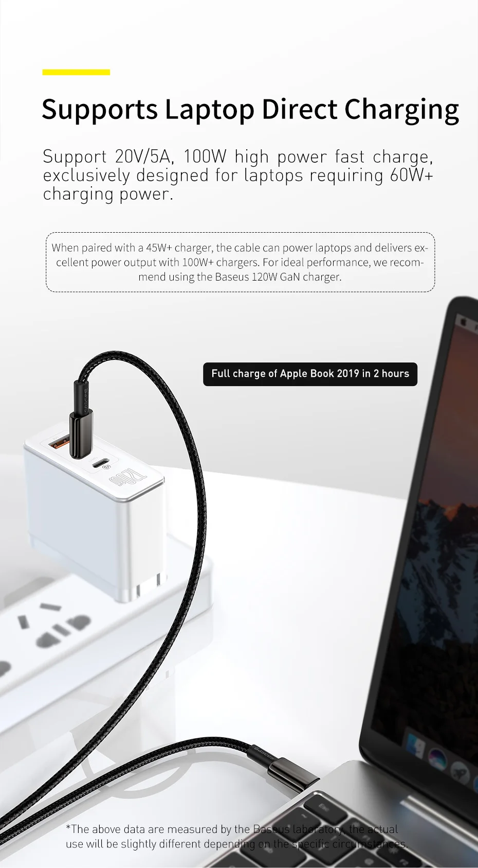 كيبل Baseus W USB-C شحن سريع لهاتف آيفون 15 وماك بوك - صورة المنتج 5
