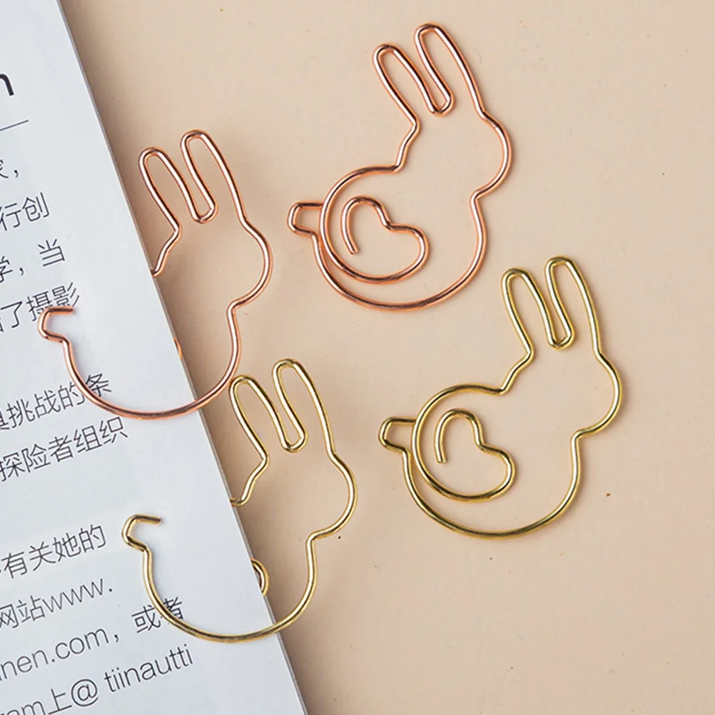 

30 Pcs Rabbit Paperclip Multi-use Paperclips Cartoon Office Accessories Decorative Adorable File Bookmark Folder