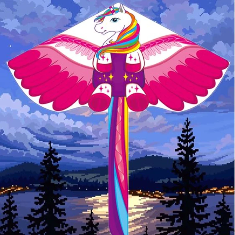 

free shipping 3d dragon kite for kids kite nylon toys fly kites children kite line weifang bird kite
