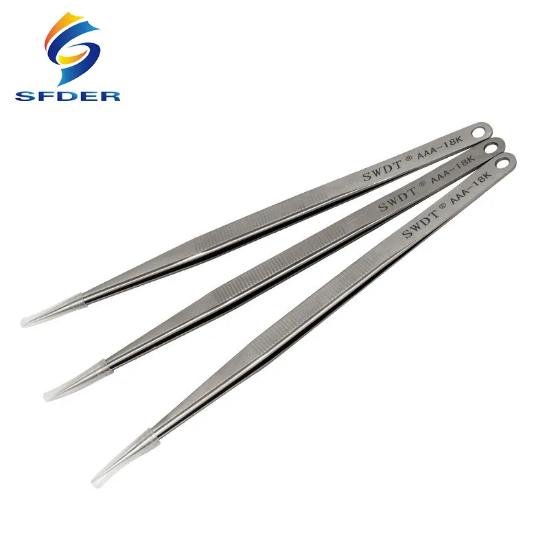 AAA-18K Anti-Static Stainless Steel Tweezers Precision Electronic Pointed Straight Tweezer For Phone Repair Tools precision tweezers tweezer tool esd anti static tweezers phone repair tweezers 18CM
