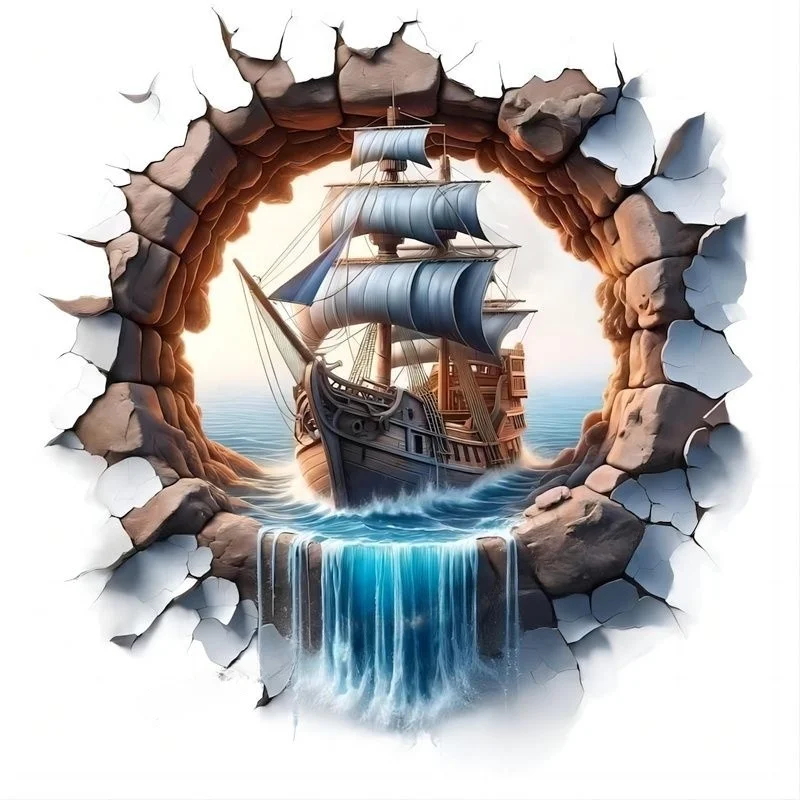 Wall Sticker Kids Room Background Home Decoration Mural Living Room Wallpaper Funny Decal Sailboat E46 wall stickers wall sticker