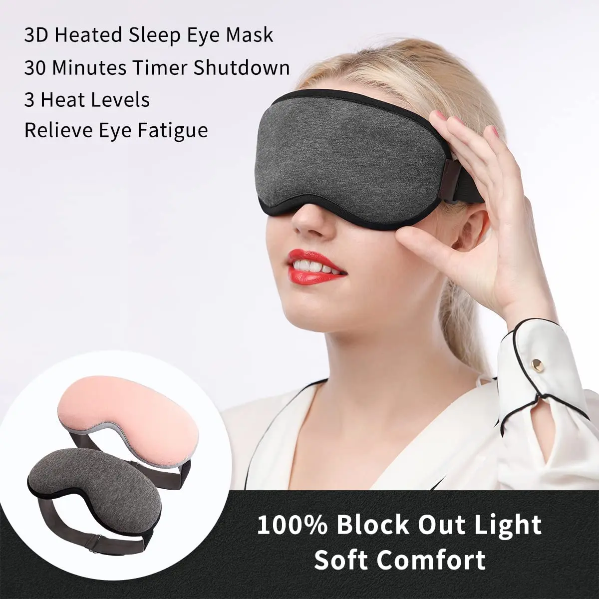

Heated Eye Mask Warm Eye compress for Dry Eye, Moist Heating Eye Covers for Sleeping Unclog Glands Puffy Eyes Relief, 3D Sleep