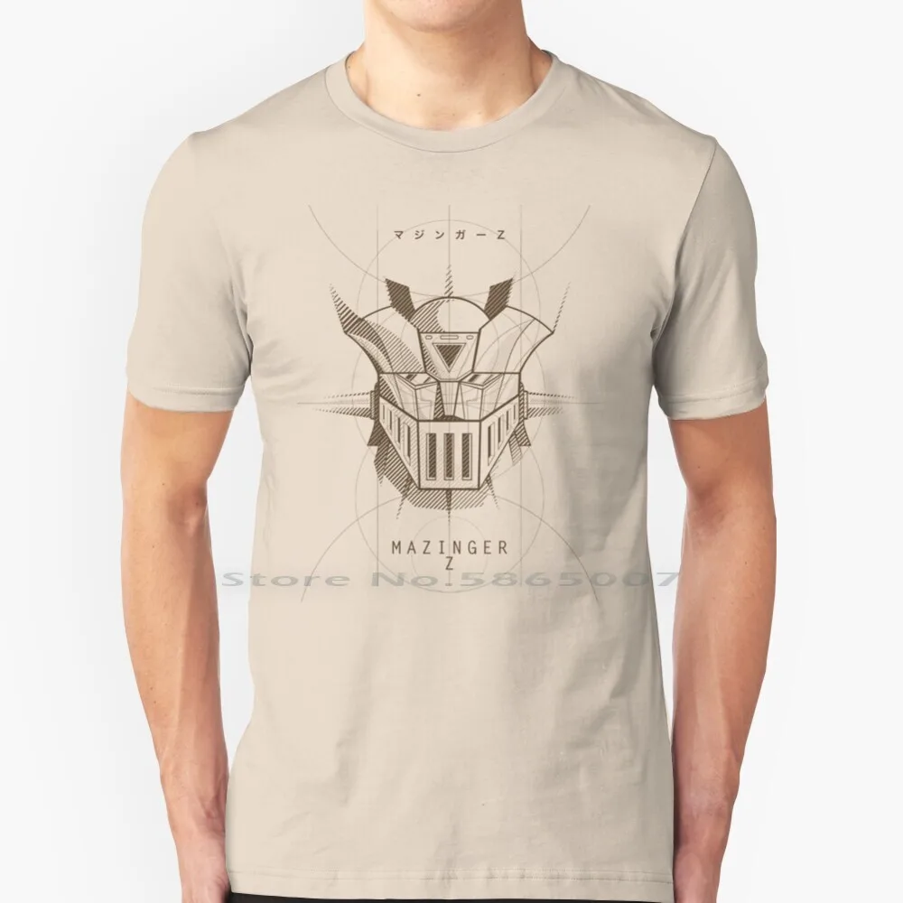 081 Project Z T Shirt 100% Cotone Z Mazinga Z Zeta Stripes Head White Style Yexart Go Nagai 80S 70S Venus Condor Harley 1974