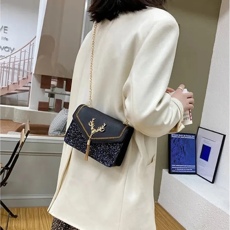 2024 Trendy Shoulder Bags Small Square Messenger Bag Women Female Handbag Phone Purse Pu Leather Crossbody Flap Bag - Image 3