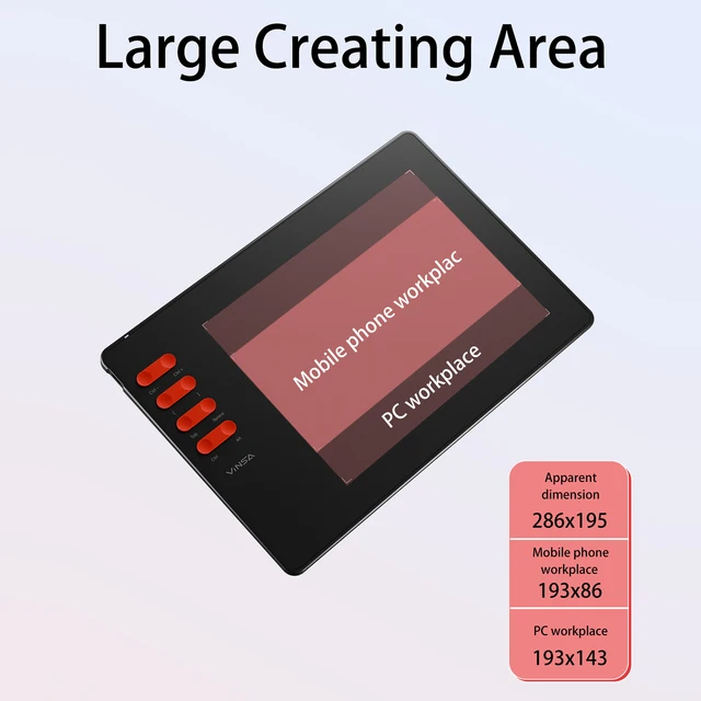 Graphics Drawing Tablet 7.6 x 5.6in Digital Art Tablet Supports 16384 Levels with 8 Hot Keys and Battery-free Pen for Art Paint 6