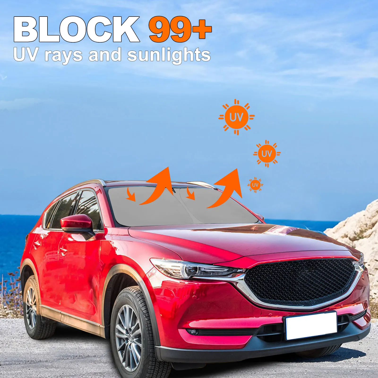 Car Windshield Sun Shade Covers Visors Front Window Sunscreen Protector Parasol Coche For 2017-2023 Mazda CX5 Sunshade