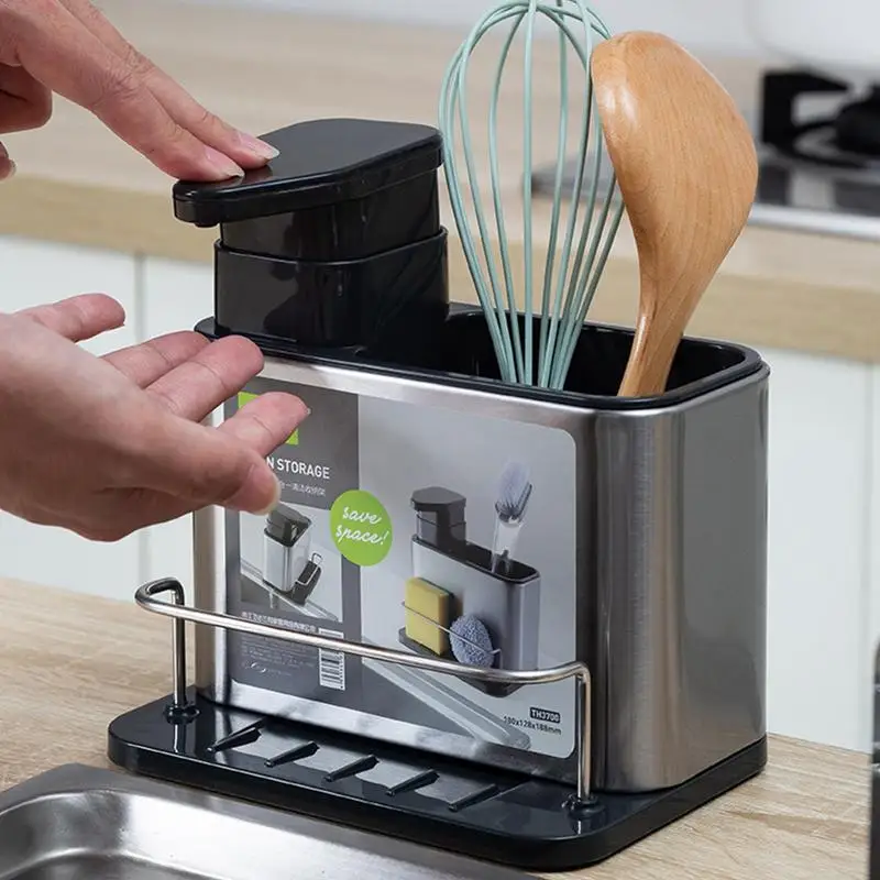 

Dish c With Sponge Holder Multifunctional Sink Caddy Soap Dish Rack Dish Rack Supplies For Brush Sink Soap Sponge