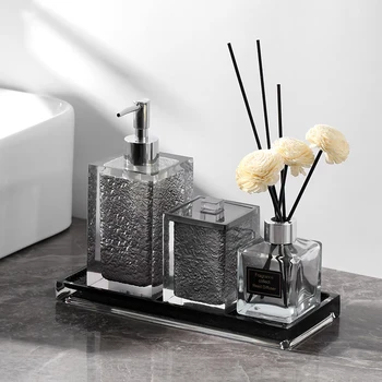 Dispenser di disinfettante per le mani in resina Bagno Dispensador Jabon Y Shampoo Lozione riutilizzabile Supporto per gel doccia Bottiglia di sapone portatile 1