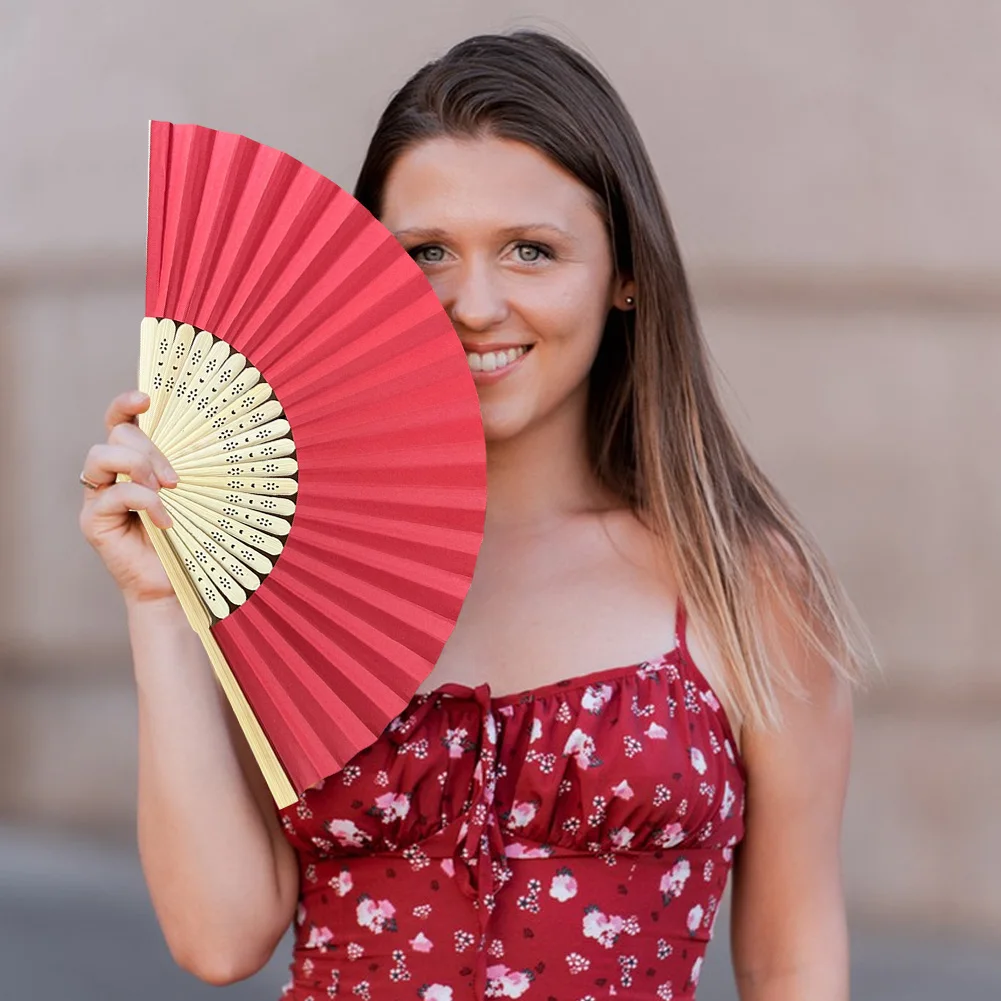 Bamboo Paper Hand Fan for Wedding Birthday Summer Party