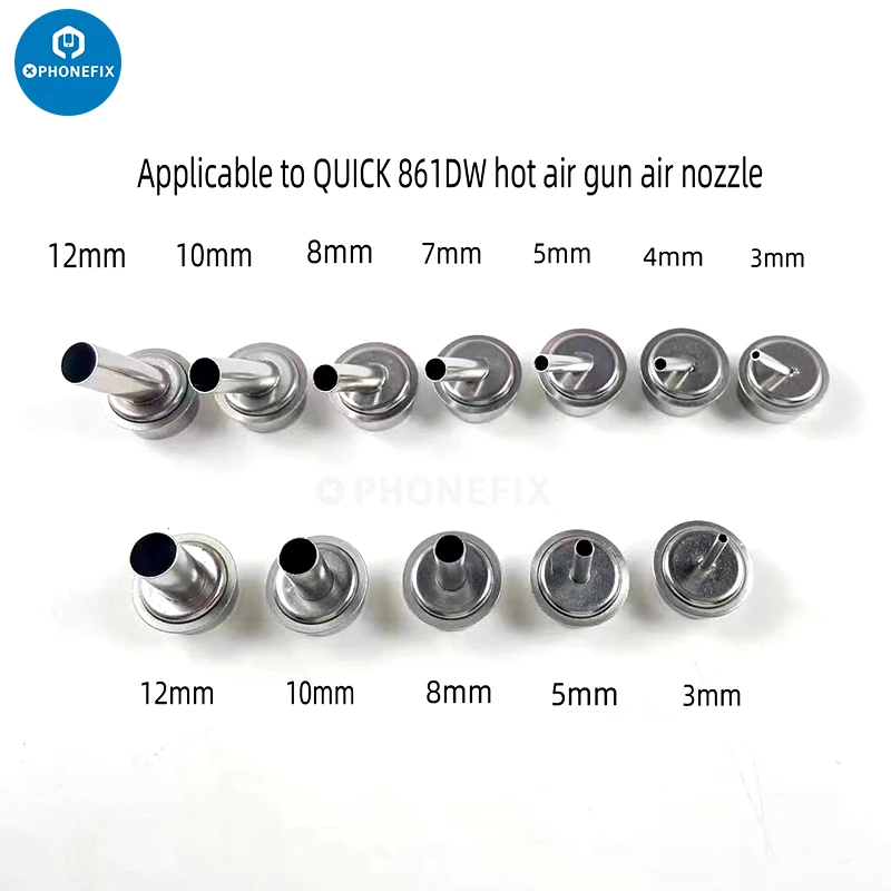 

4 6 7 9mm 45 Degree Heat Gun Nozzle Sleeve QUICK 861DW TR1300A Hot Air Desoldering Station for iPhone PCB Repair