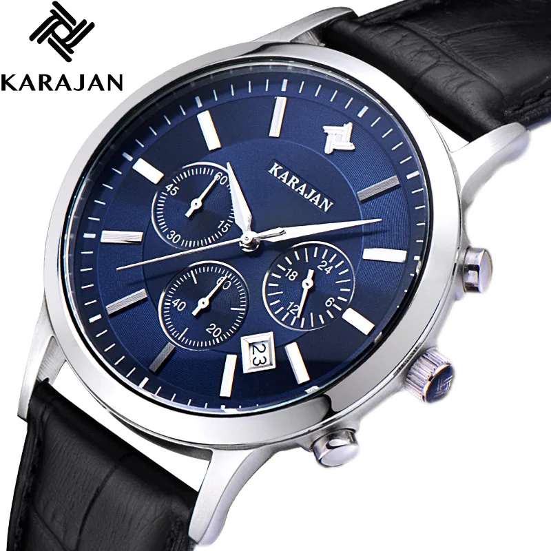 KARAJANGenuineMensWatchFashionAndLeisureThreeEyeSportsQuartz