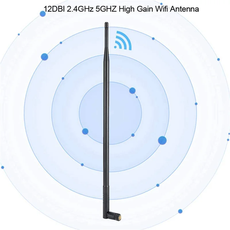 B44C 6X 12DBI Wifi 안테나, 무선 네트워크용 RP SMA 커넥터가 있는 2.4G/5G 듀얼 밴드 고이득 장거리 Wifi 안테나