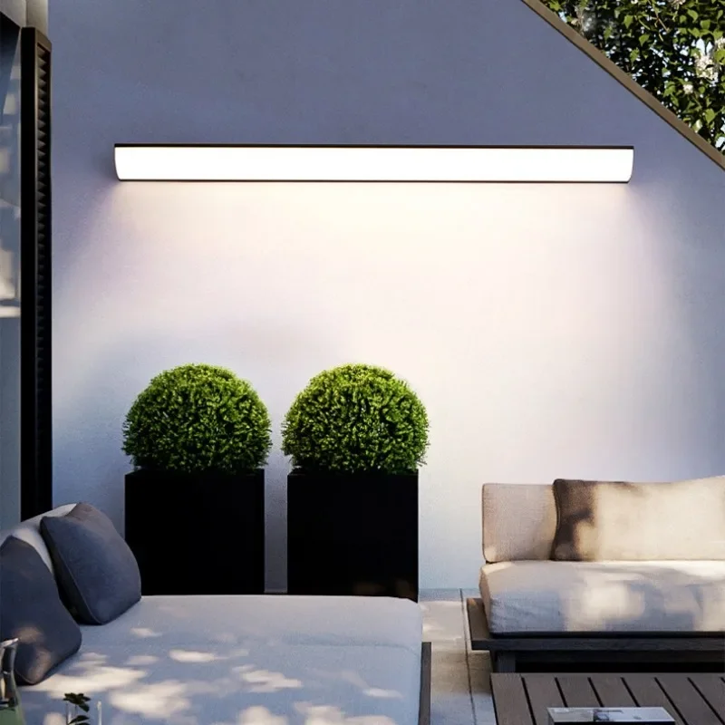 Minimalist Long Strip Wall Lamp Waterproof Outdoor Wall Lights Garden Villa Porch Courtyard Sconce Light Outdoor Lighting Wall Light