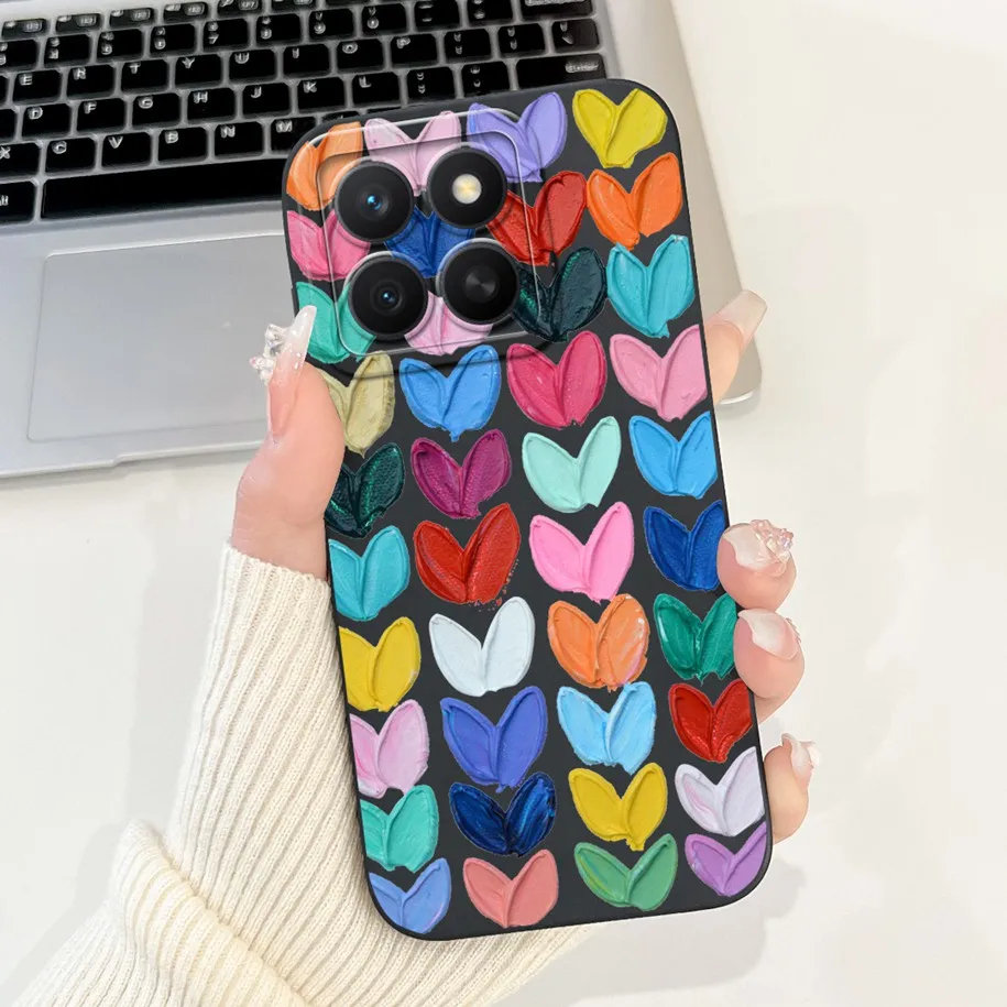 Fashion Girl Butterfly Soft Silicone Couple Phone Case Cover, Compatible with Honor X8C 2025
