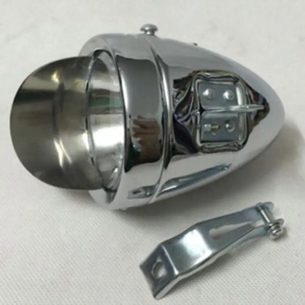 

1pc Bicycle Retro LED Headlight With Bracket Metal Chrome Vintage Bike Front Fog Light Head Lamp Cycling Accessories Parts