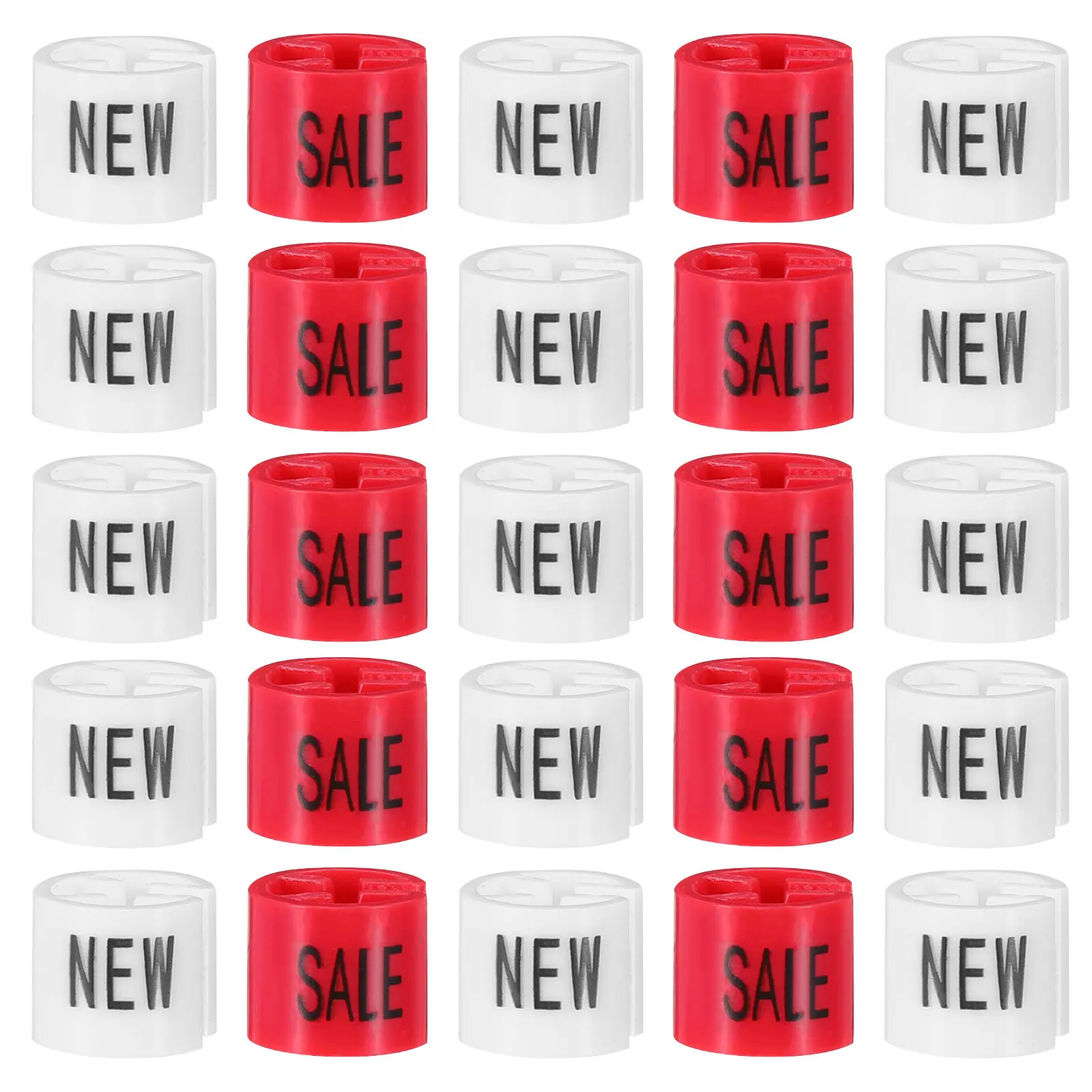 100Pcs 의류 걸이 사이즈 클립 투명 플라스틱 원형 버클 태그 소매점 랙 의류 마커 사이즈 라벨 정리