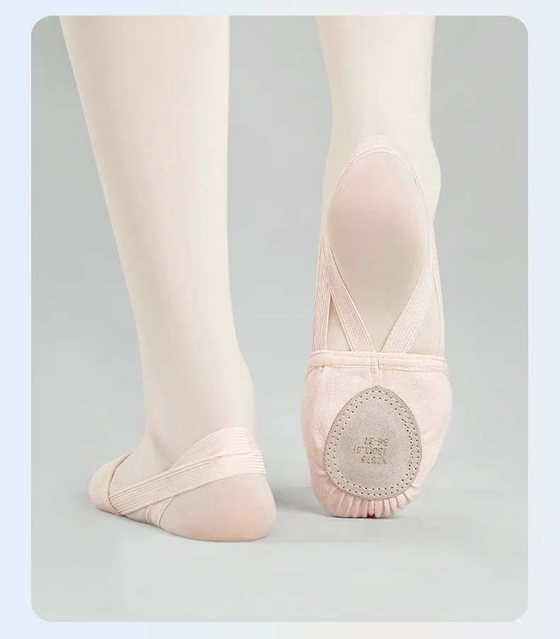 Damen-Ballettschuhe mit halber Sohle, lässig, elastisches Band, Tanzschuhe, Rhythmische Gymnastik, leichte, bequeme Schuhe – Detail 10