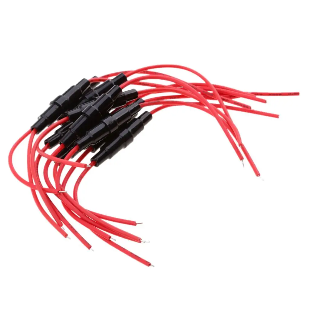 10 pcs Inline Fuse Holder 220v ATC/ATO Car ATV Fuse TAP Adapter Waterproof Quick-Blow Glass Holder with 22 AWG Wire XF30