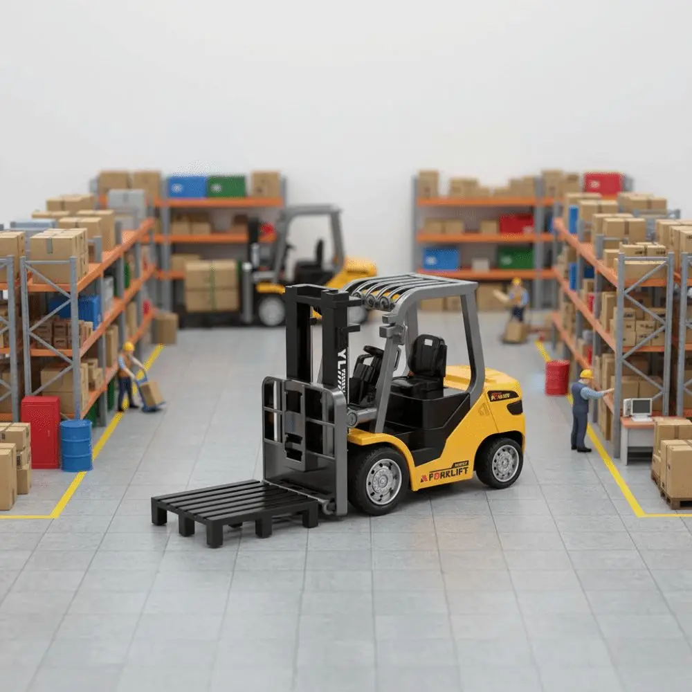 Full Proportion Remote Control Forklift 2.4g Remote Variable Speed Mini Forklift Sound Effects Alloy Material Rc Forklift