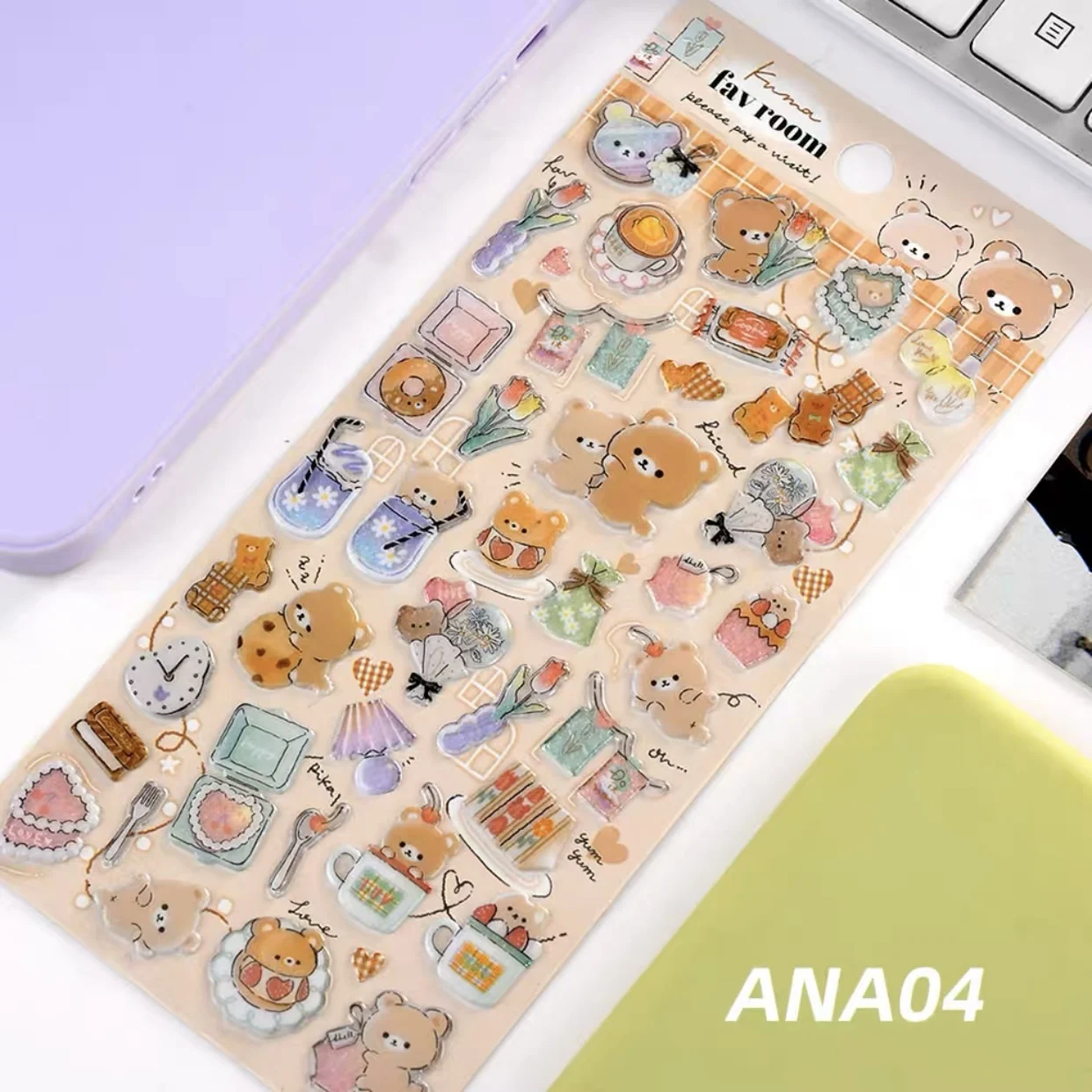 3 pcs/6 pcs Sweet Pets Room Cartoon Candy Crystal Stickers Scrapbooking Diy Journal Stationery Sticker Cute Deco School Supplies