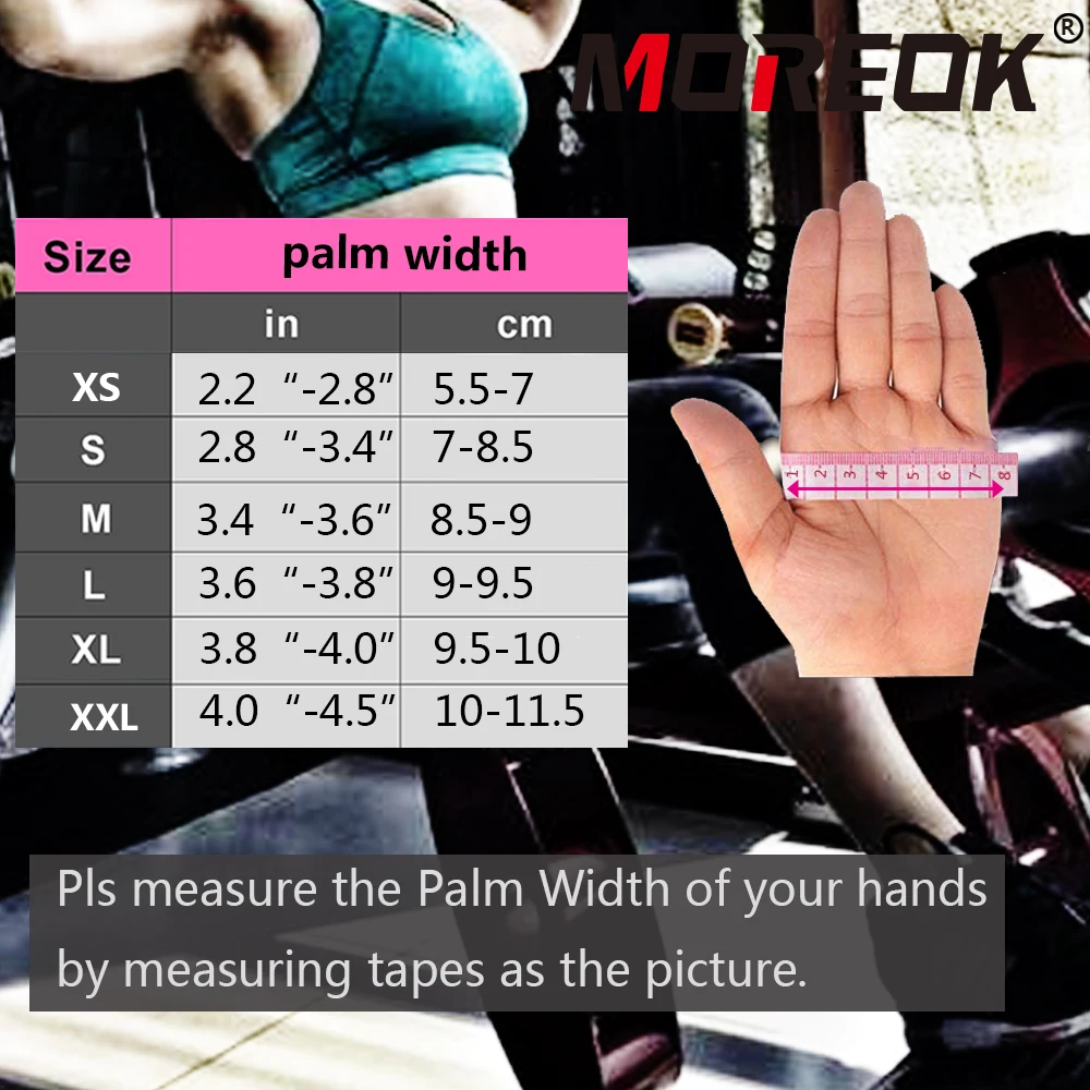 MOREOK Workout Gloves Gym Gloves for Man Women Wrist Guard Sports Dumbbell Riding Non-Slip 3MM Gel Pad Bodybuild Fitness Gloves 6