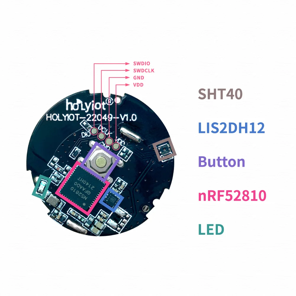 Holyiot-wireless Ble Ble Beacon Acelerômetro Baixo Custo Proximidade Bluetooth Gestão Ibeacon Temperatura Sensor de Umidade Nrf52810
