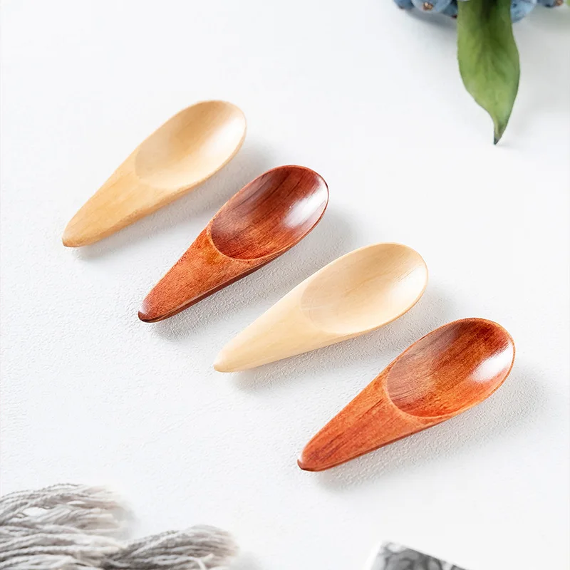 Mini Creative Tea Spoon Short Handled Small Wooden Coffee Spoon Spice Salt Milk Powder tea spoons