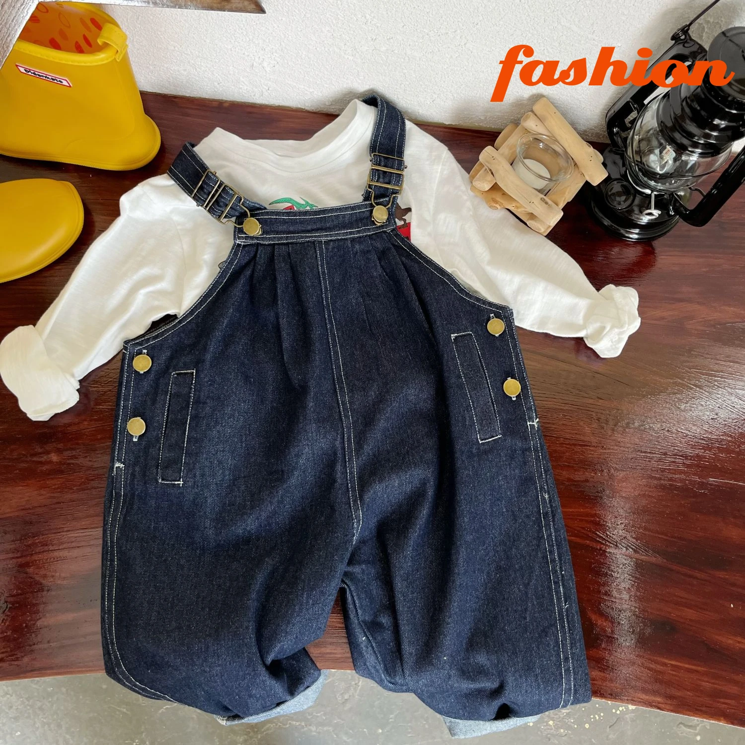 

New Children's Strap Pants Spring and Autumn Boys' Clothing Loose Denim Jumpsuit Baby Clothing for Ages 2 to 12