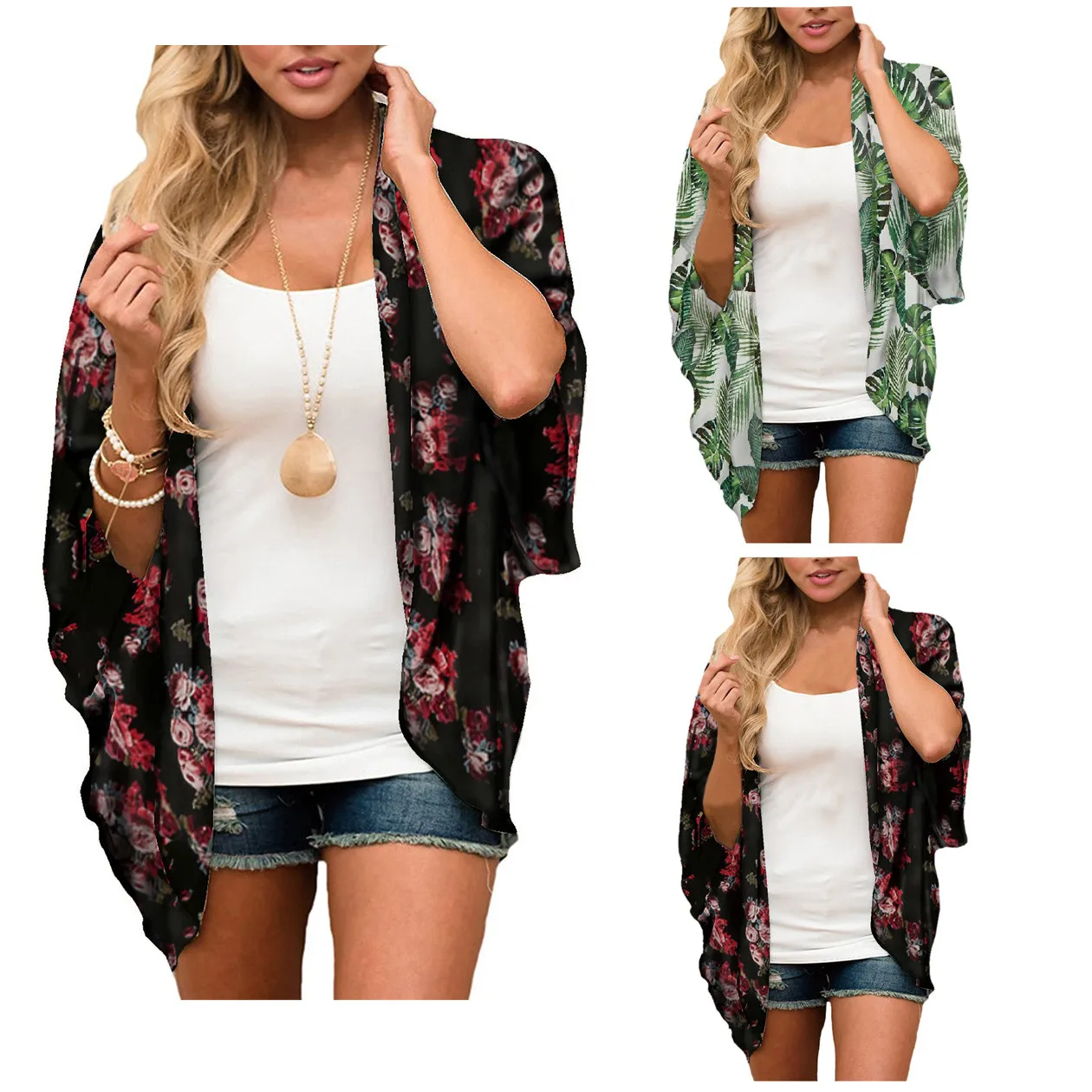 

Tops For Women Front Cardigan Swimsuit Loose Tops Casual T Shirt Top