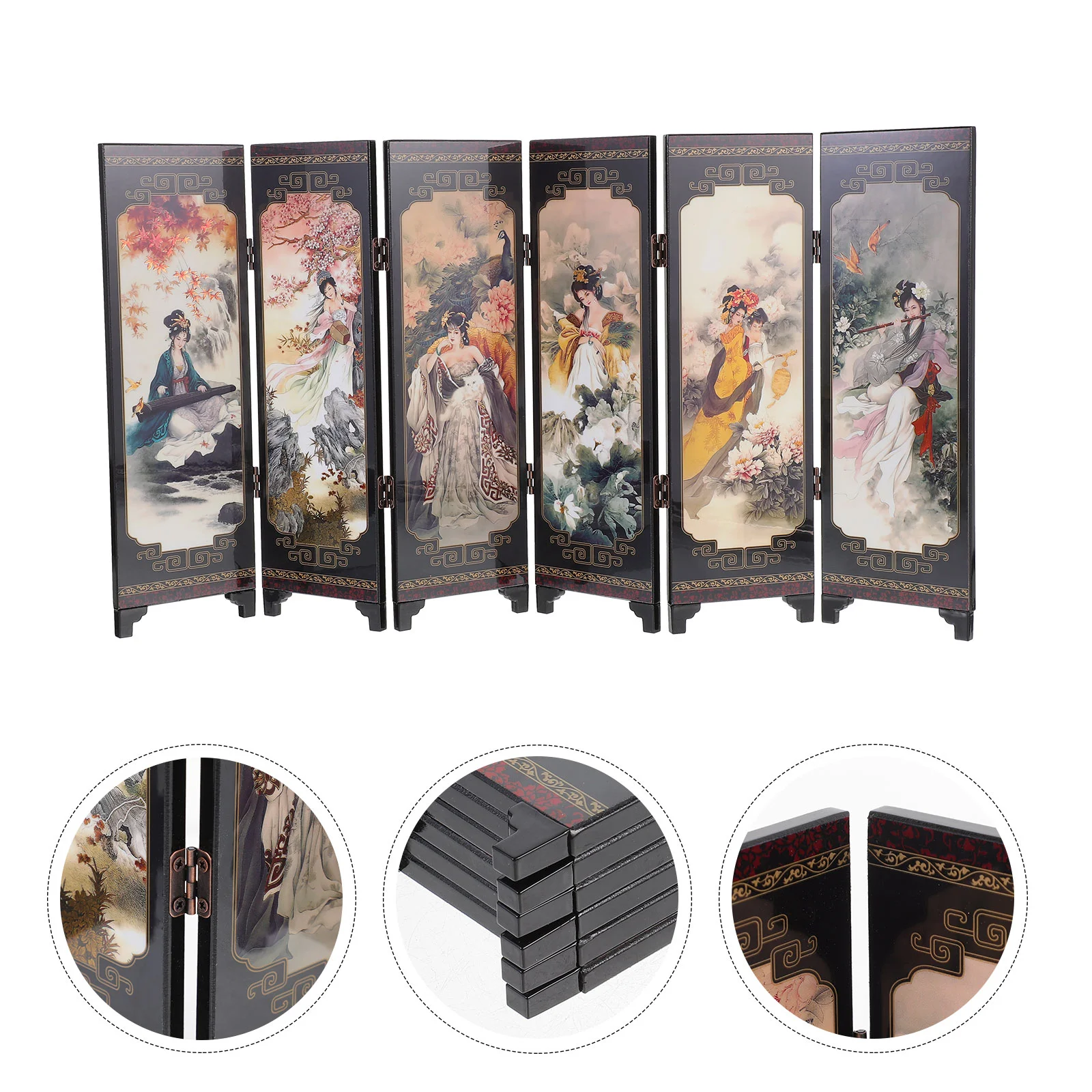 

Chinese 4-panel Screen Model Ornamental Screen Desktop Screen Model Business Screen Gift