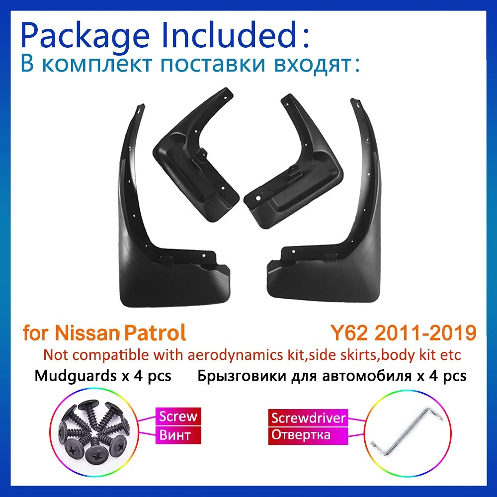 

For Nissan Patrol Y62 2011 2012 2013 2014 2015 2016 2017 2018 2019 MK6 6 Mudflap Mudguard Fenders Splash Front Rear Accessories