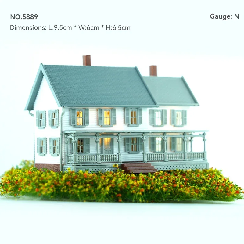 1pc 1:150 N Scale Model Dwelling House American Style Courtyard Model Scale Kit Building Material Diorama Train Railway Layout 4