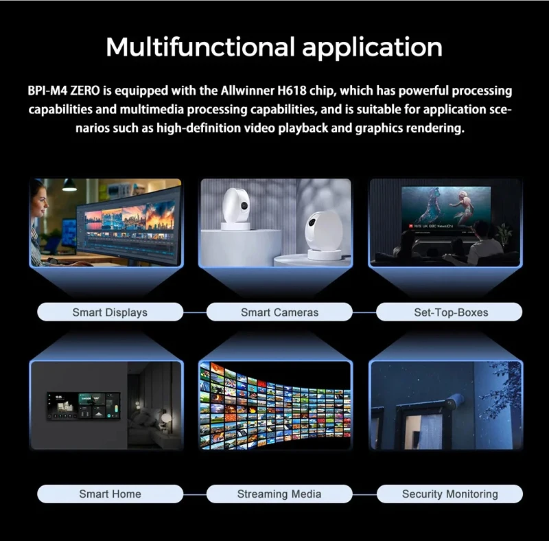 Banana Pi BPI-M4 Zero 4/2G LPDDR4 RAM 32/8G eMMC Allwinner H618 Quad-core Cortex