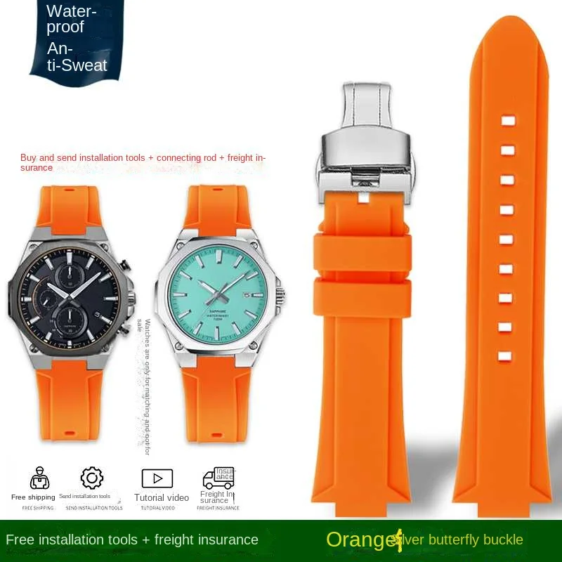 thumbnail image 1 of Correa de silicona modificada para reloj deportivo Casio EFR-S108D EFS-S570 ECB-10YDC Accesorios para reloj, 1 of 5