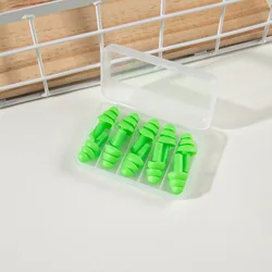 Silicone Noise - Reducing Comfort Earplugs - 5 Pairs for Sleep & Swimming (Green)