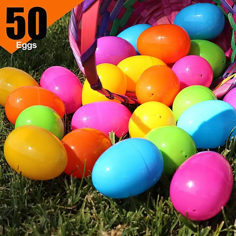 50 Stuks Invulbare Paaseieren Kleurrijk - Plastic Paaseieren Voor Paasjacht En Feestdecoratie