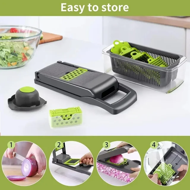 Multifunctional Vegetable Chopper Handle Food Grate Food Chopper Vegetable Slicer Dicer Cut 14/16 in 1 Kitchen Items Cocina 3