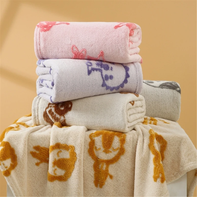 Baby Towel Wrap Swaddles Wrap for Toddlers Newborns Receiving Blanket Pram Blanket Bath Towel with Cartoon Pattern