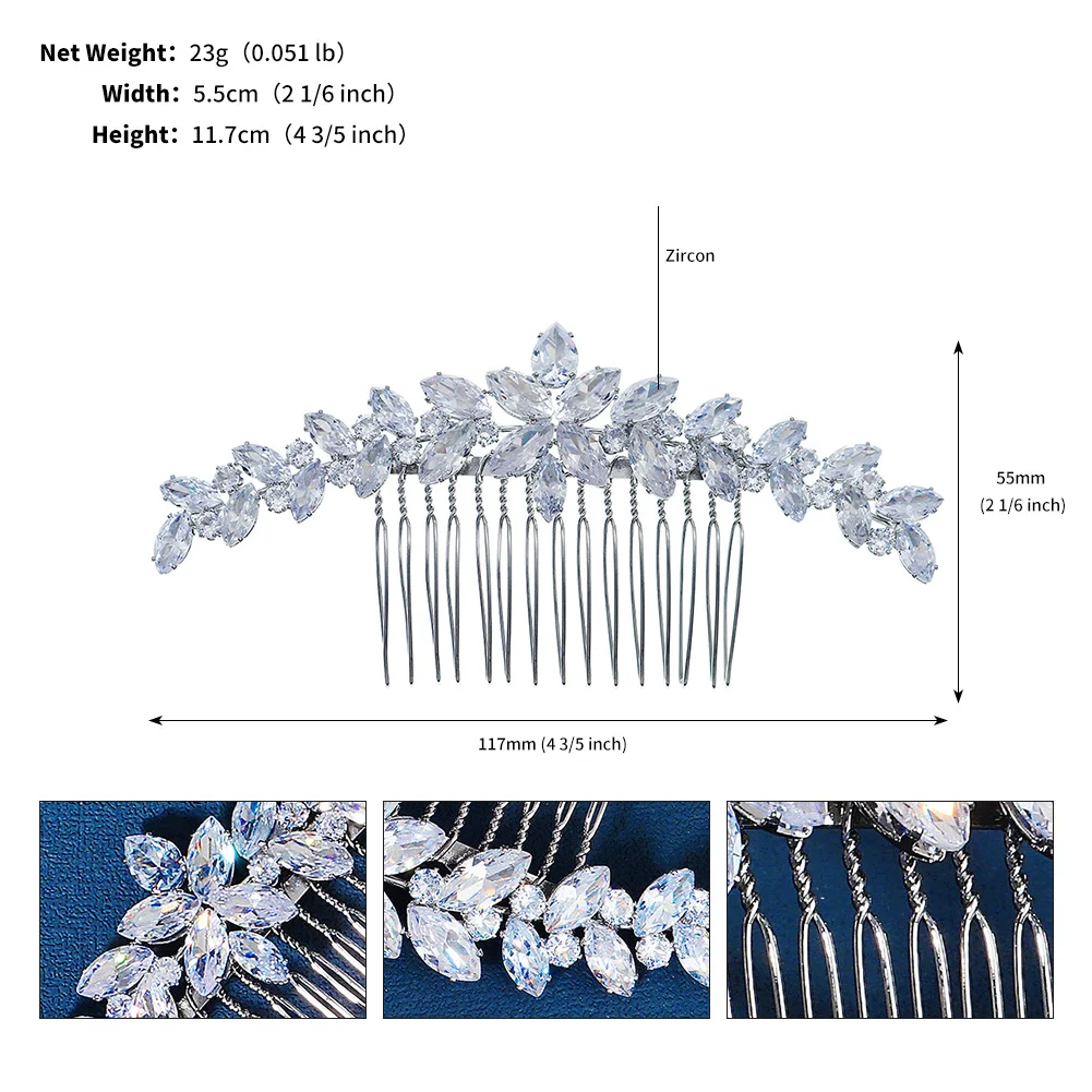 S6bea26d9d911456db5ae6e0ebca1136eX Bridal Wedding Hair Accessories Crystal gold Silver Color Hair Combs for Women Bride Headpiece Party Jewelry Bridesmaid Gift Mallzona